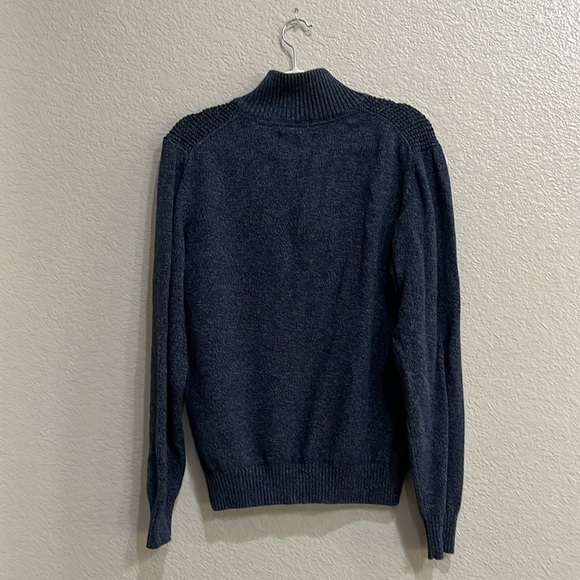 Weatherproof Vintage Mens 1/4 Button Up Mock Neck Sweater e Size L Blue - Picture 9 of 10